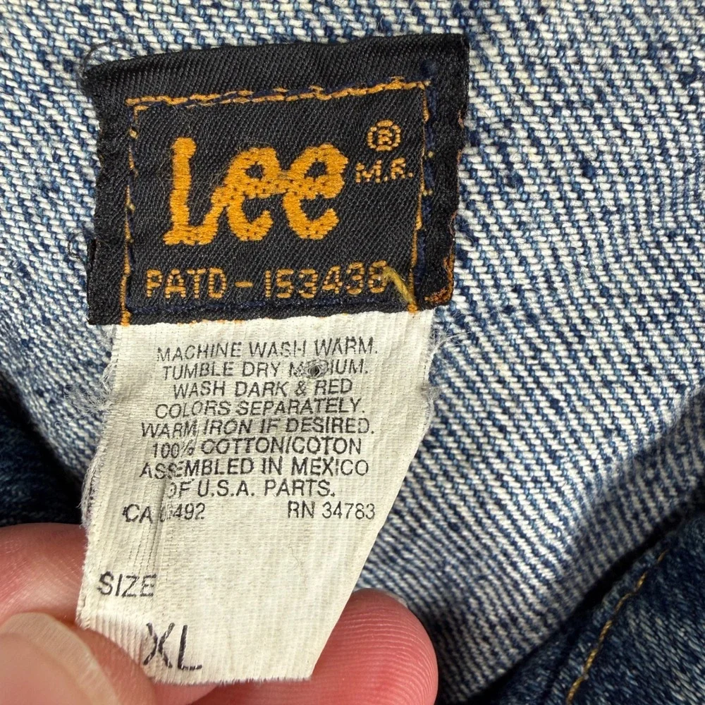 Lee Denim Jacket Mens XL Blue Riders Trucker Jean Coat 153438